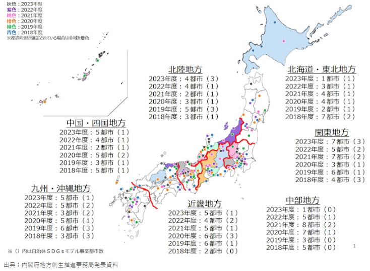 內閣府近日選定了28個新的「SDGs未來城市」 使全國總數達到182個城市